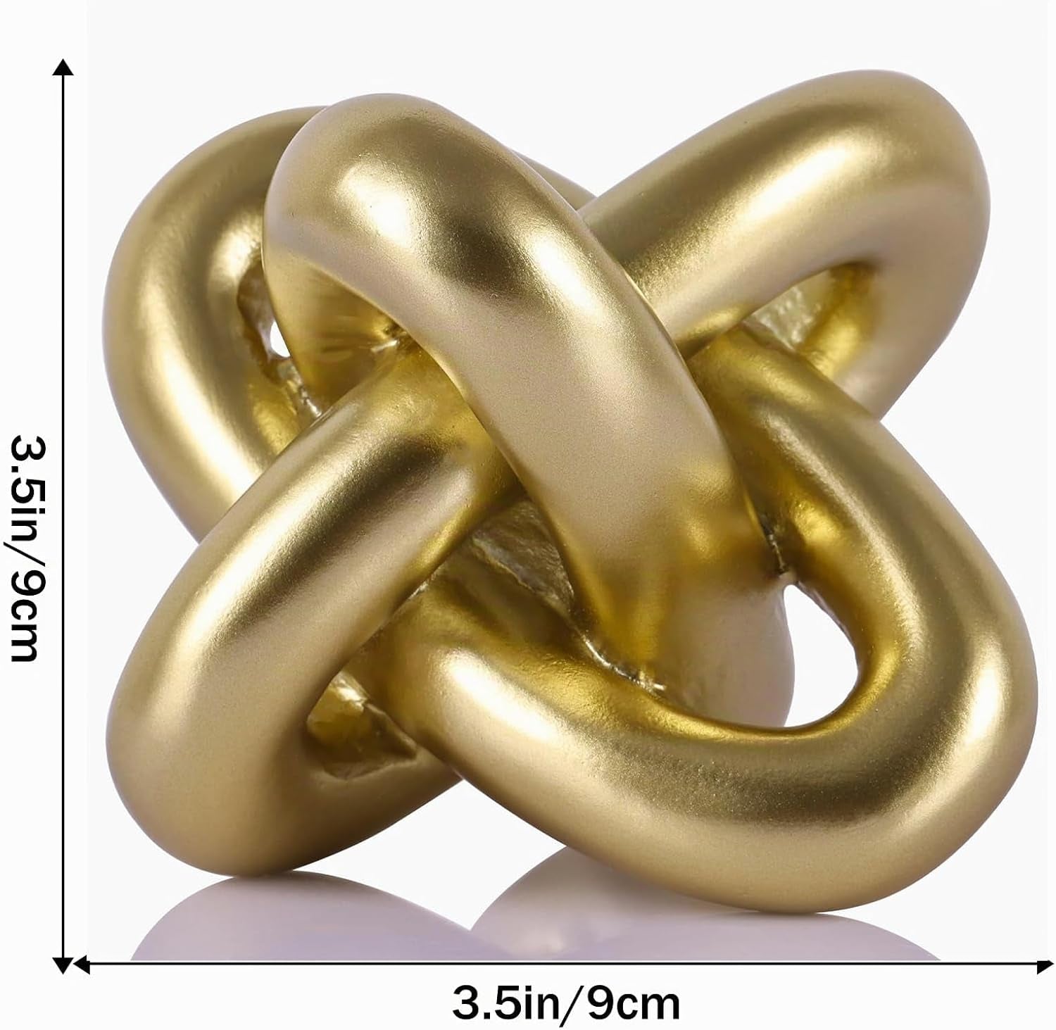Goldene Knoten Dekoration, Dekorative Knoten Skulptur, Goldene Wohnkultur, Kaffeetisch Ketten Dekoration, Wohnzimmer-Regale, Bücherregale, Konsolen, Eingangsbereich, Bücherregal Dekoration.