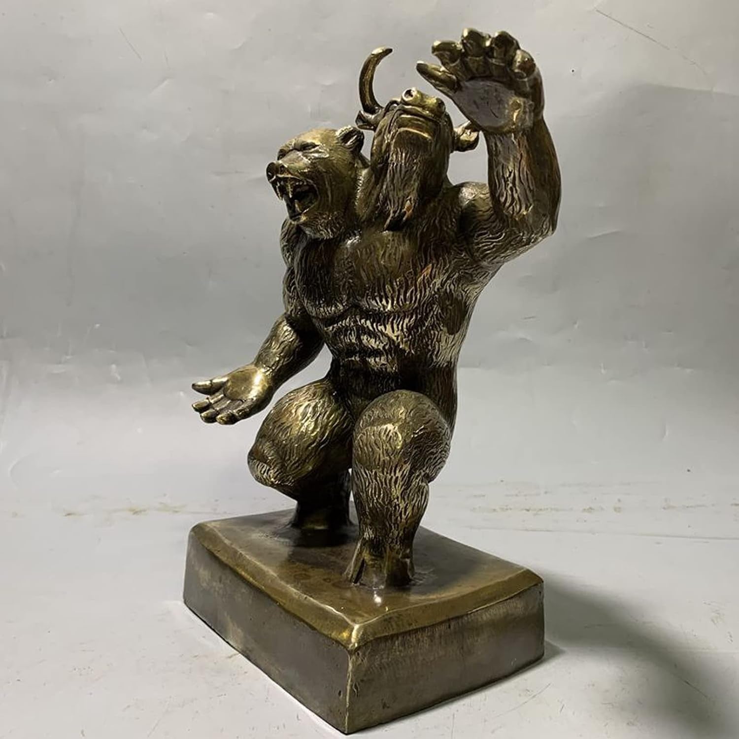 Bulle Und Bär Skulptur/Statue Feng Shui Zur Dekoration, Geschenk Für Börsenfans, Händler Und Investoren.,Bronze,Style2