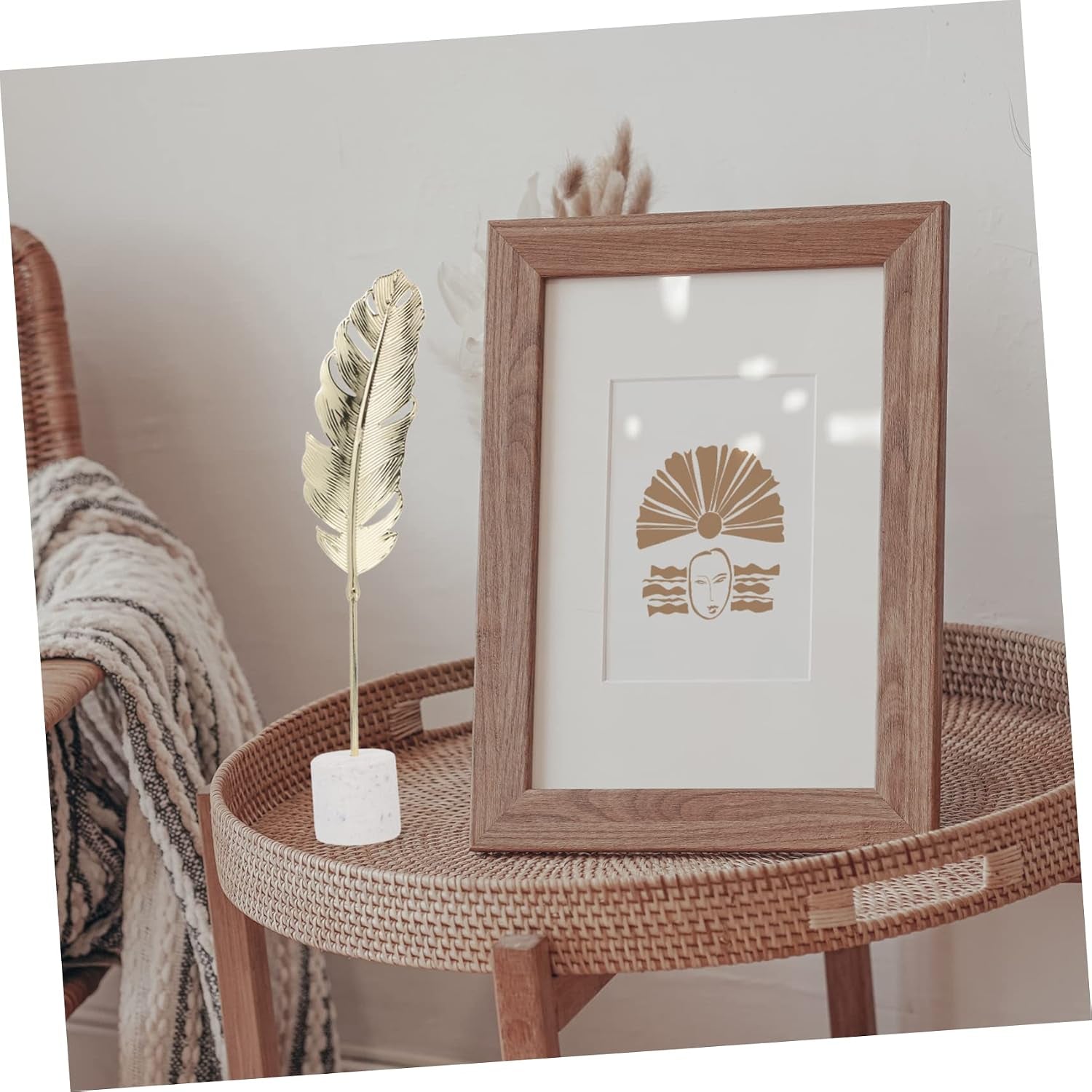 Gold Feather Desk Object | Feder-Skulptur fürs Büro