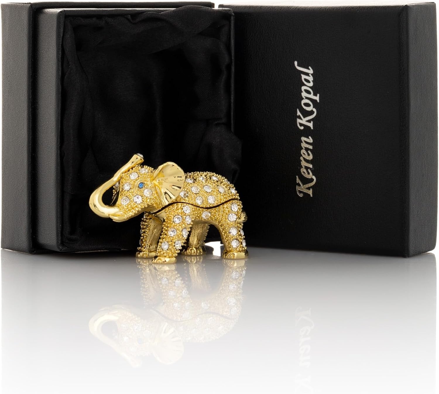 Elephant Schmuckbox Weiß-Gold | Geschenkidee mit Goldakzent