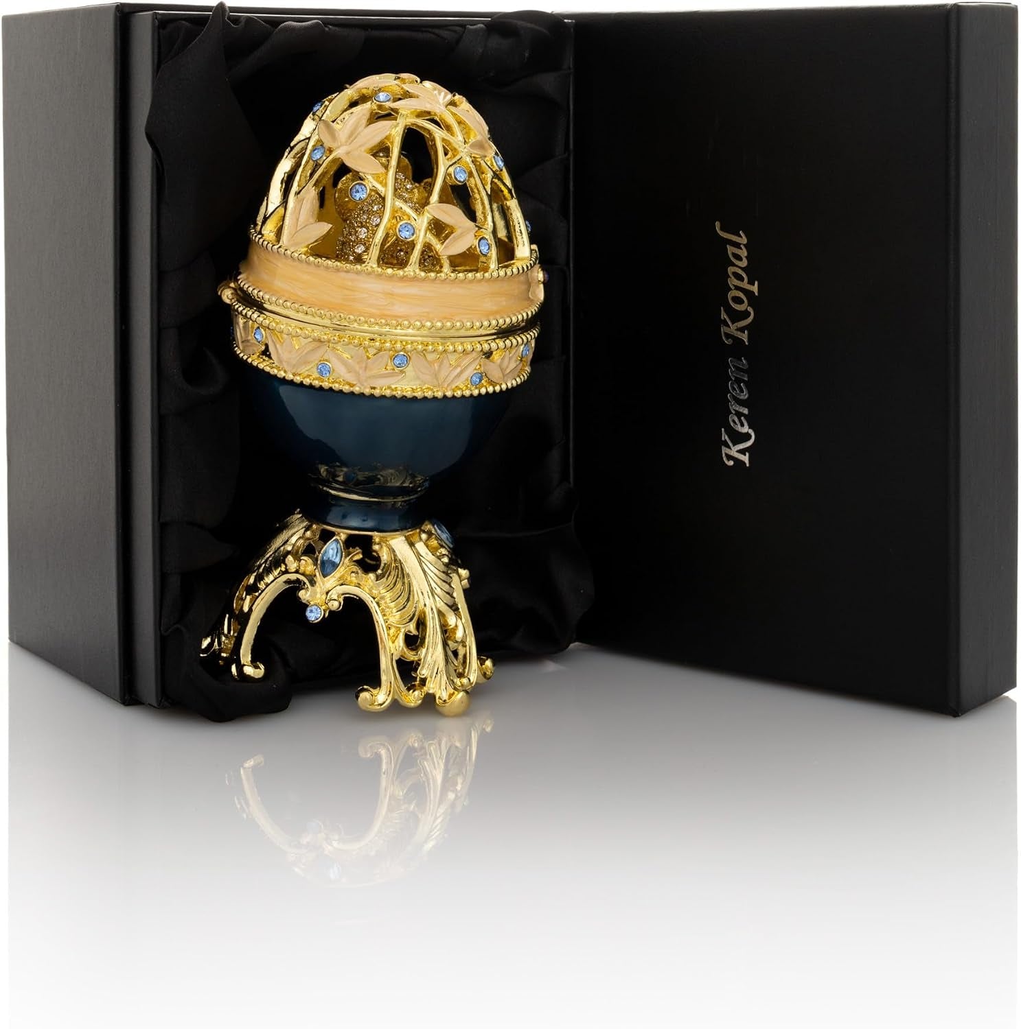 Black-Gold Elephant Egg | Schmuckei mit Goldakzent