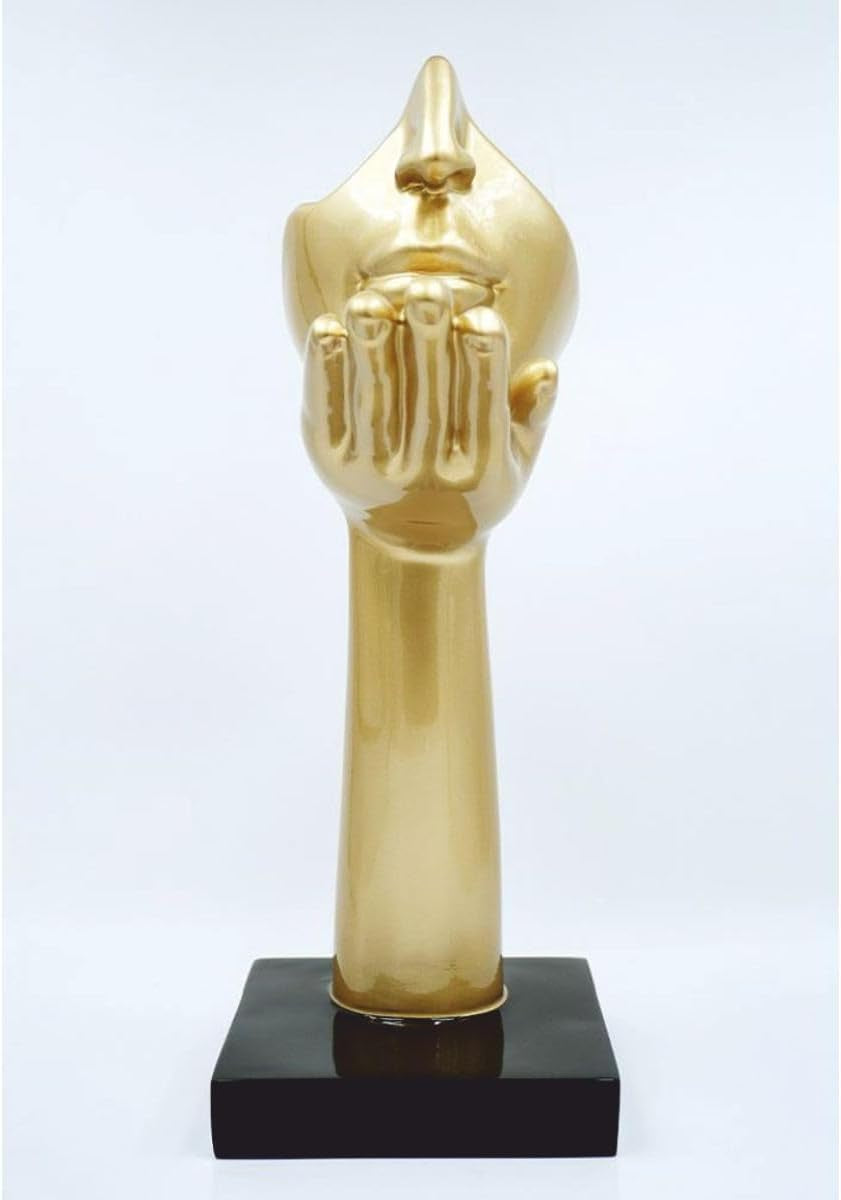 Face On Arm Gold-Black Skulptur 50 cm