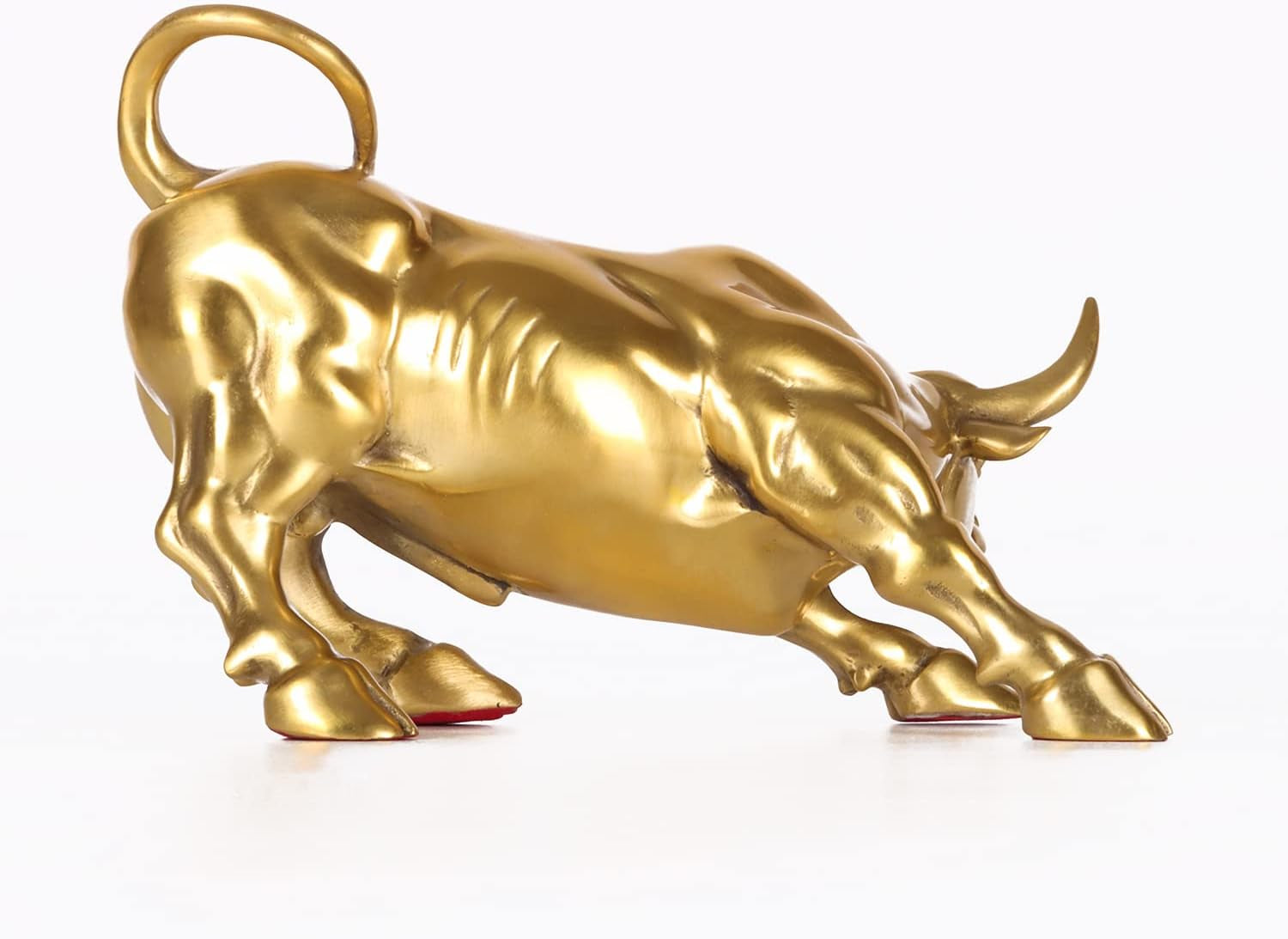 19,8 Cm L Gold Messing Wand Street Bull Statue Skulptur Börse Laden Stier Kunst Büro Dekor Geschenk