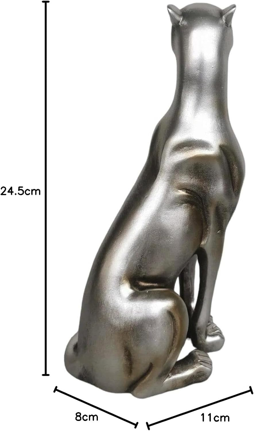 Antique Panther Silver | Raubkatzenfigur 24 cm
