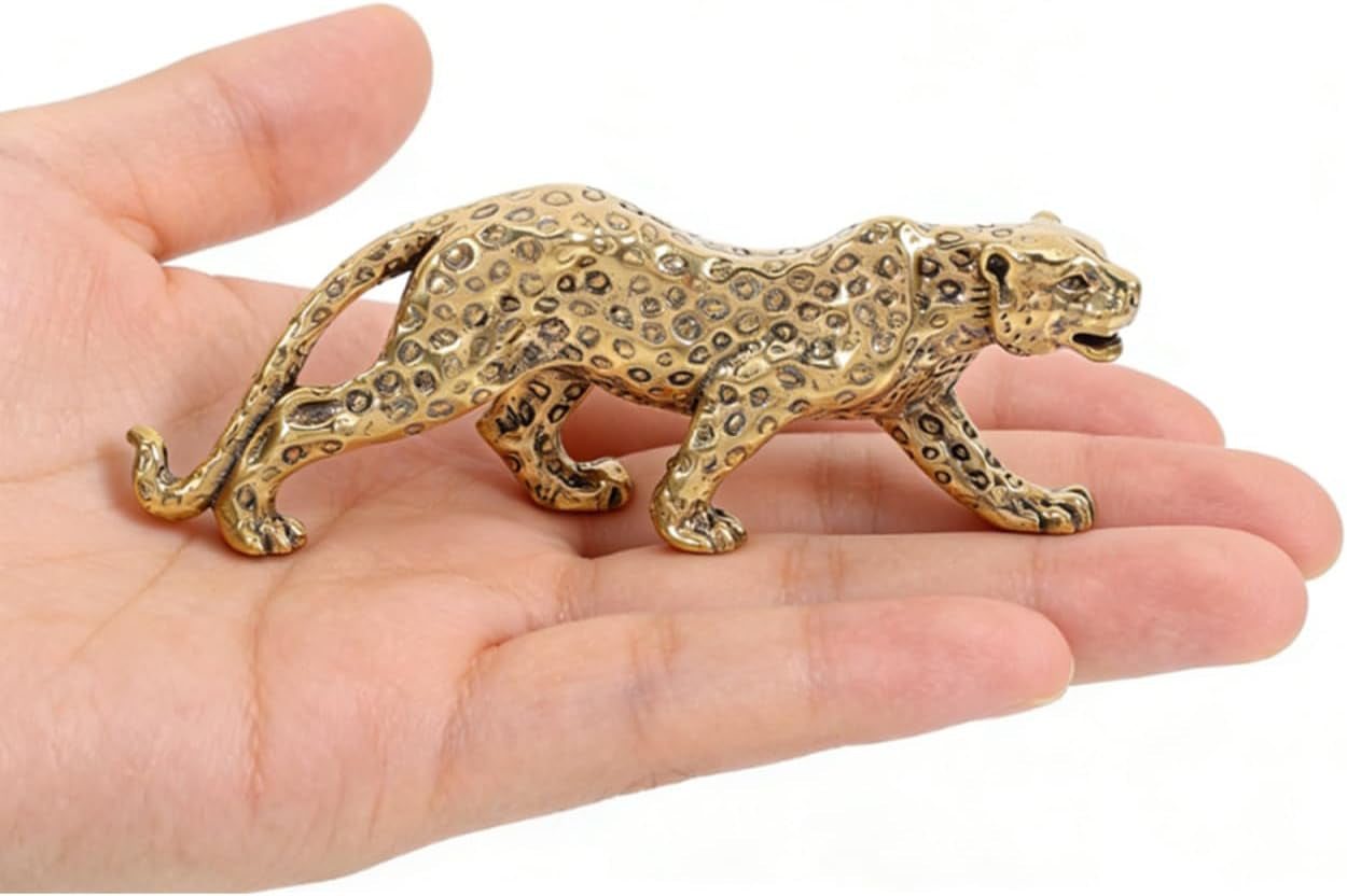 Retro Messing Leopard Figurine Kleine Vintage Tierstatue Langlebige Deko Für Wohnzimmer Büro Und Schreibtisch Kompakte Messingkunst Für Stilvolle Inneneinrichtung
