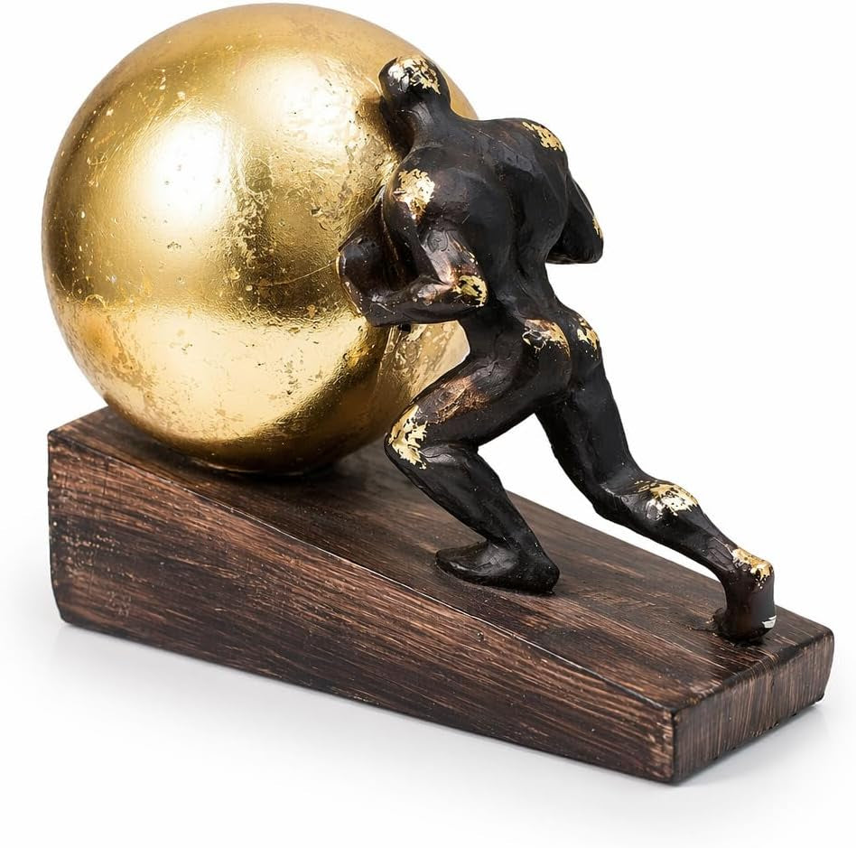 Sisyphus Gold-Chrome | Skulptur für Office und Regal