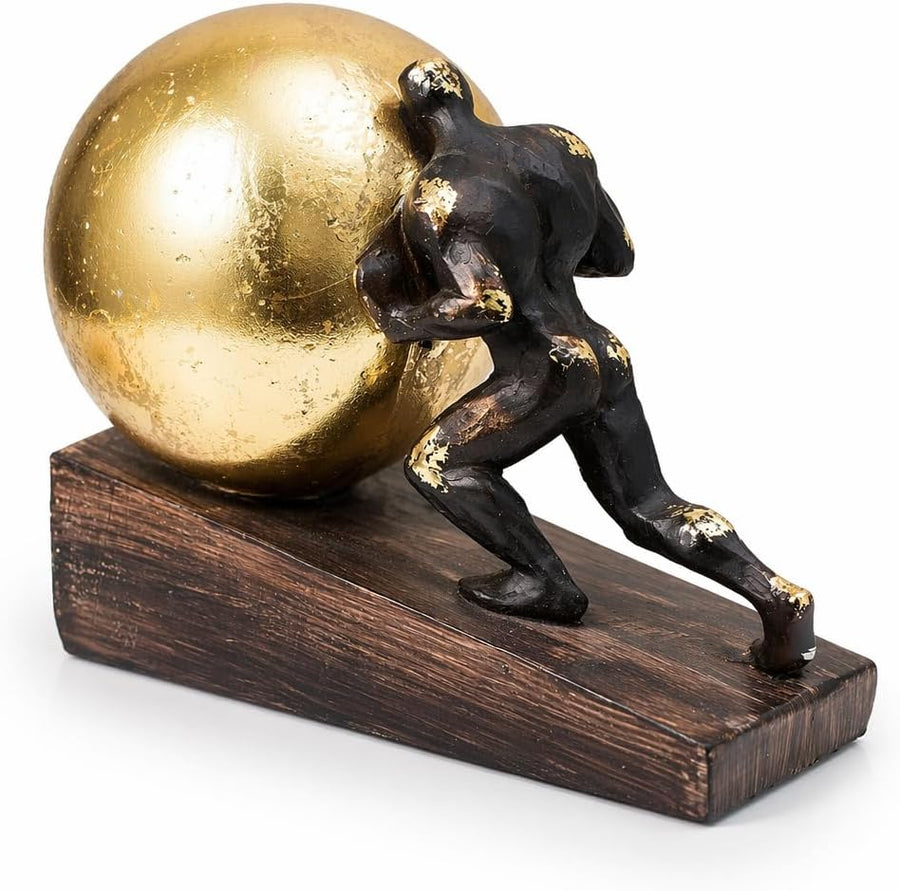 Sisyphus Gold-Chrome | Skulptur für Office und Regal