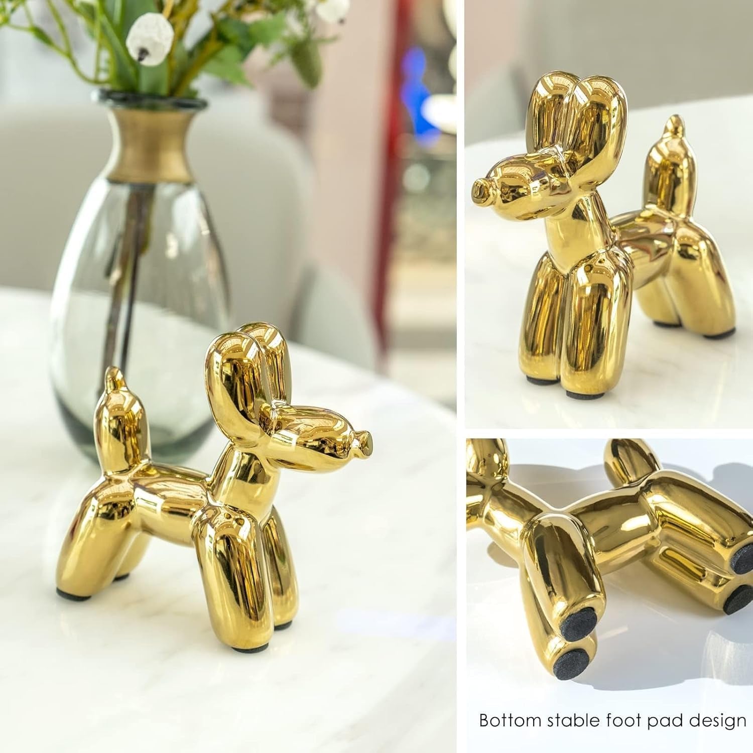 Gold Balloon Dog Keramikfigur als Geschenkidee in Gold