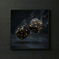[Wandbild Schwarz Gold | Würfel Kunst & Casino Motive | LAFFARTS Digital Download] - Luxus Wandbild mit 24 Karat Gold | Dark Luxury Interior & Wanddekoration.