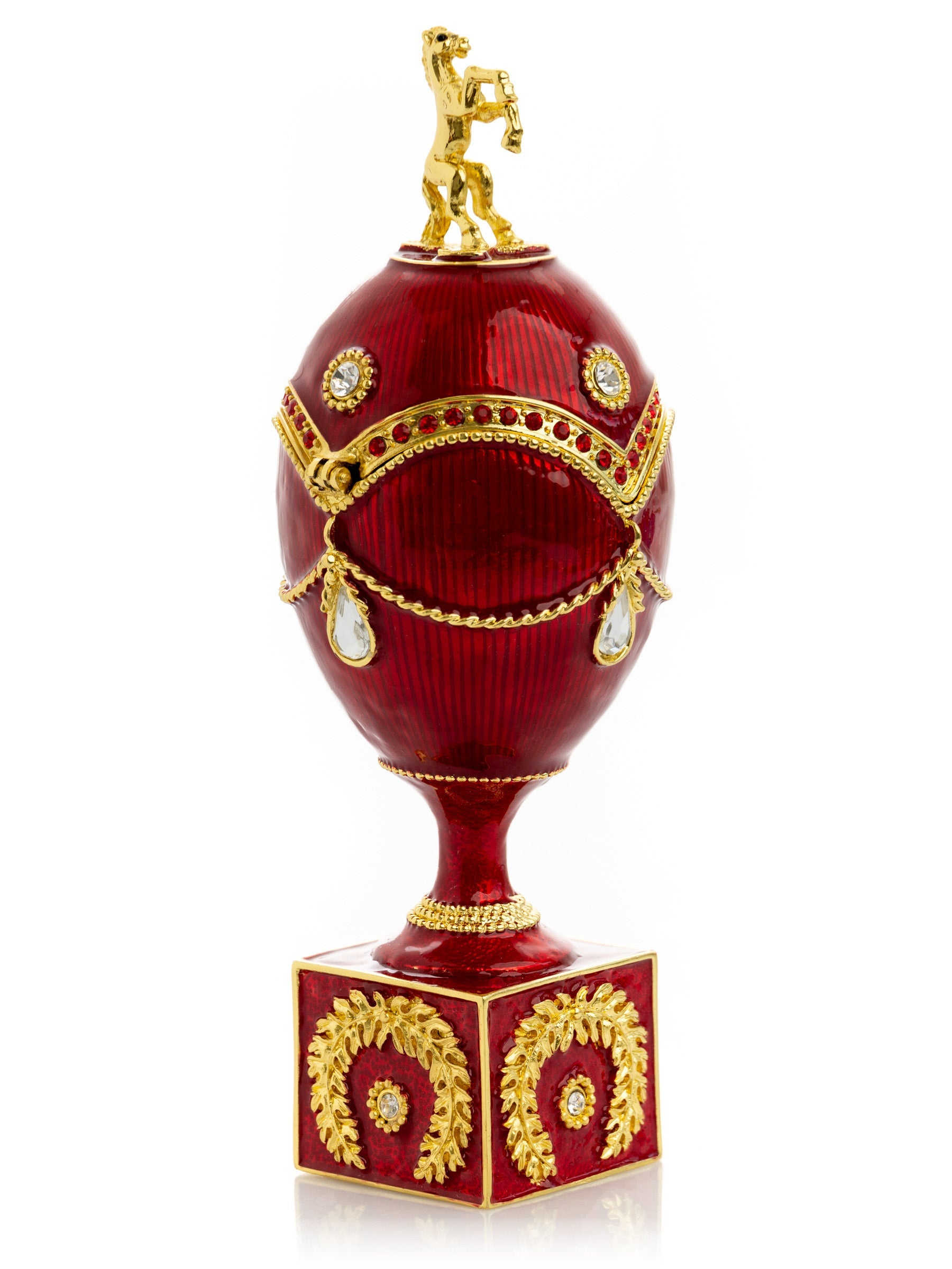 Red-Gold Horse Collector Egg | Geschenkidee fuer Pferdeliebhaber - Bild 1 - LAFFARTS Gallery