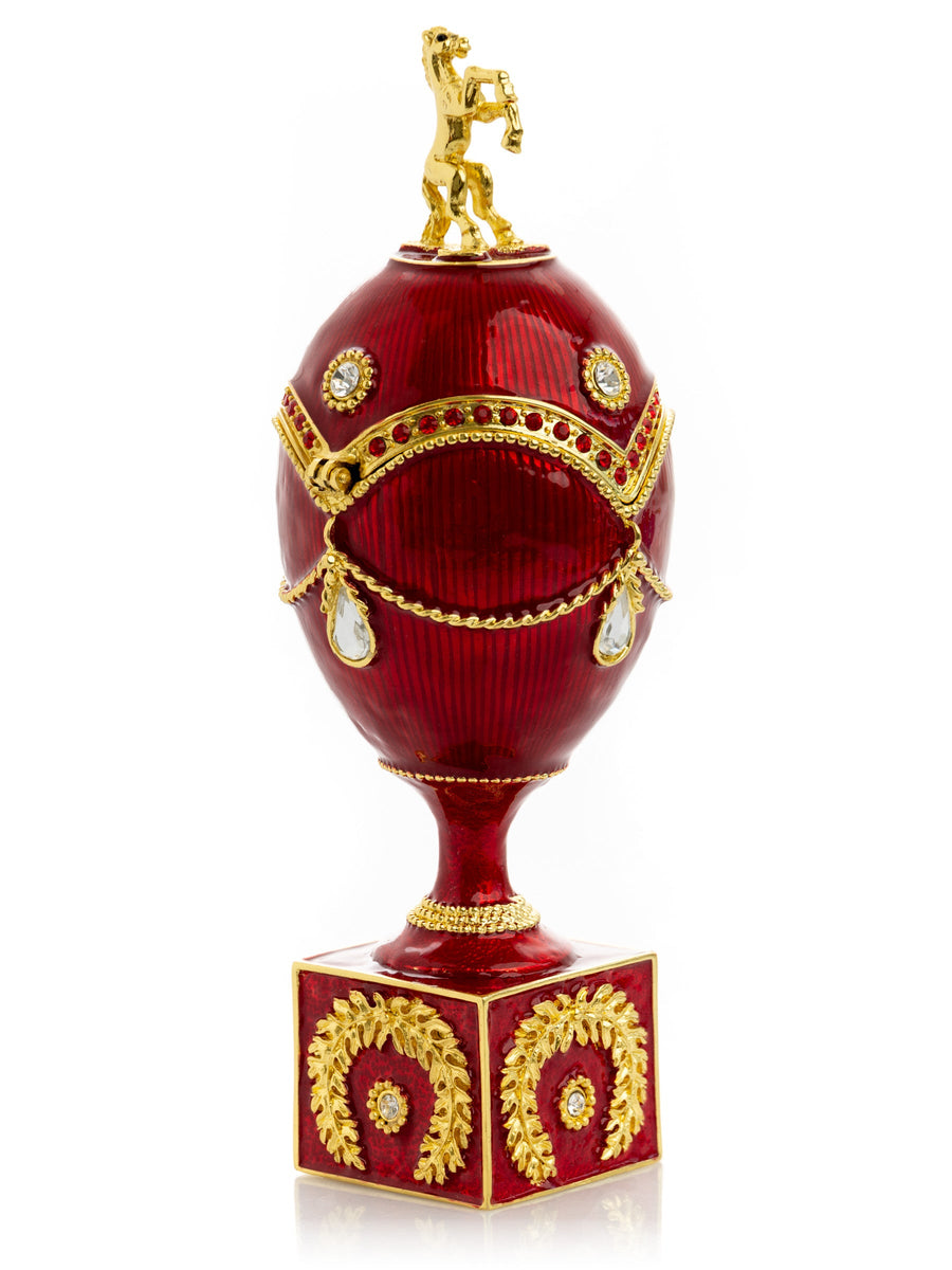 Red-Gold Horse Collector Egg | Geschenkidee fuer Pferdeliebhaber - Bild 1 - LAFFARTS Gallery