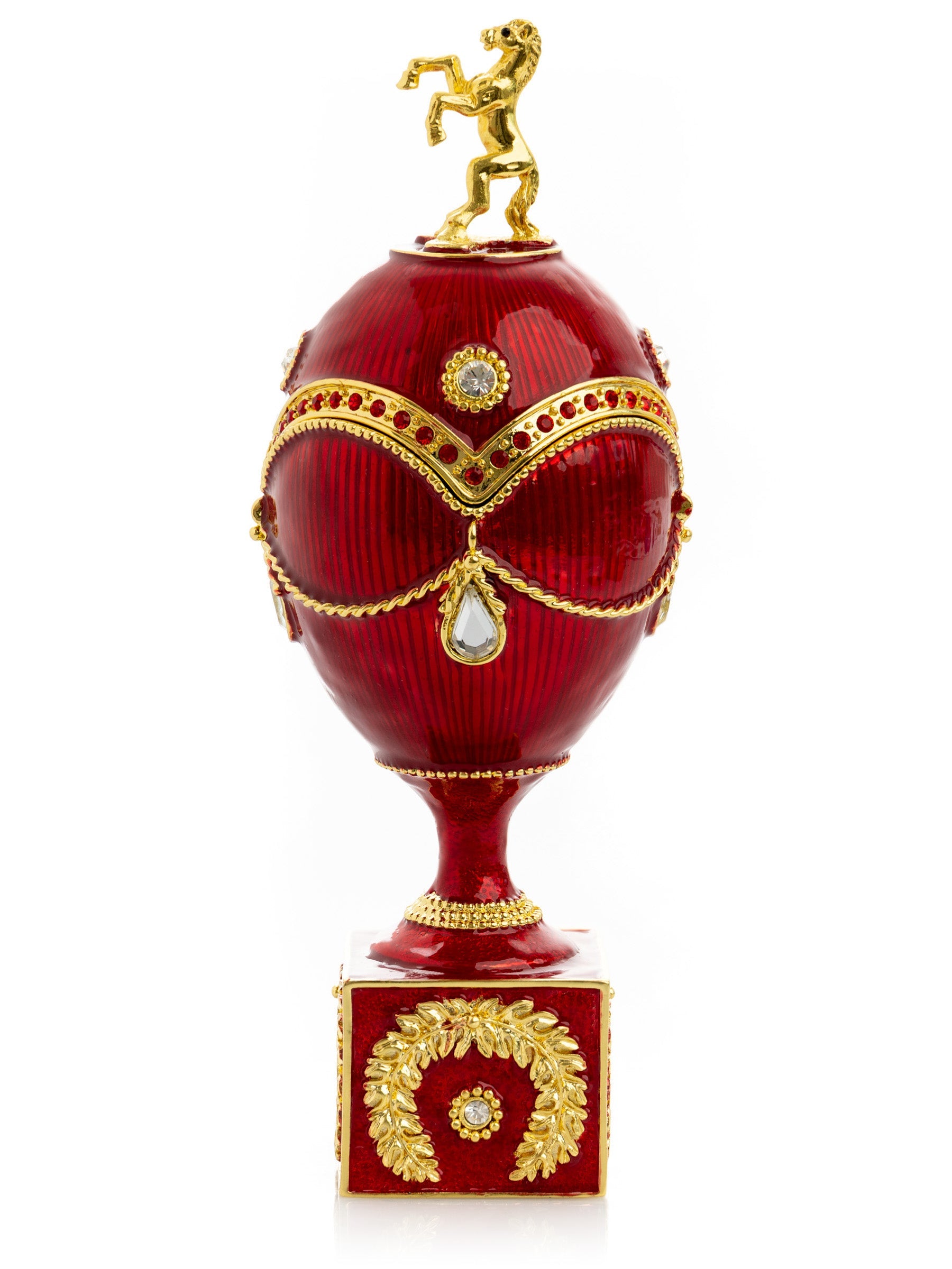 Red-Gold Horse Collector Egg | Geschenkidee fuer Pferdeliebhaber - Bild 3 - LAFFARTS Gallery