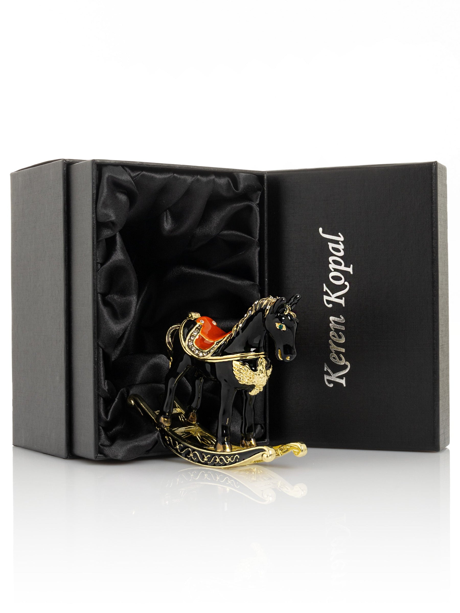Black-Gold Schaukelpferd | Sammlerobjekt Geschenkidee - LAFFARTS Gallery