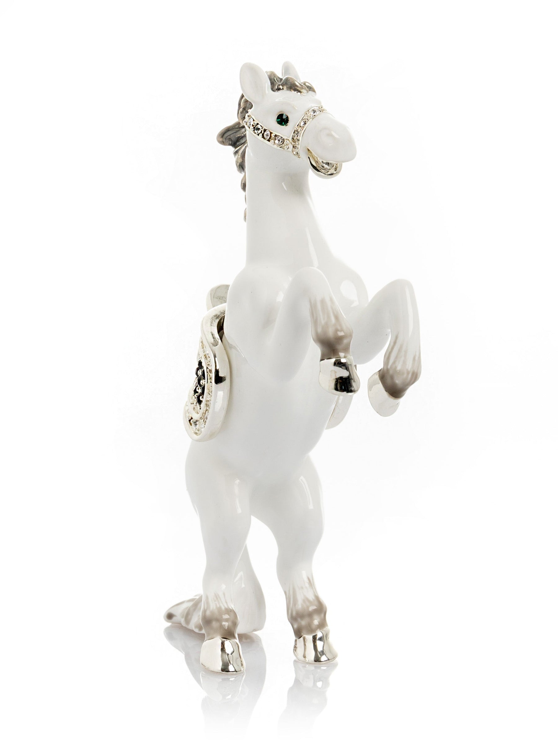 White-Gold Horse Object | Geschenkidee für Pferdeliebhaber - Produktbild 3 - LAFFARTS Gallery