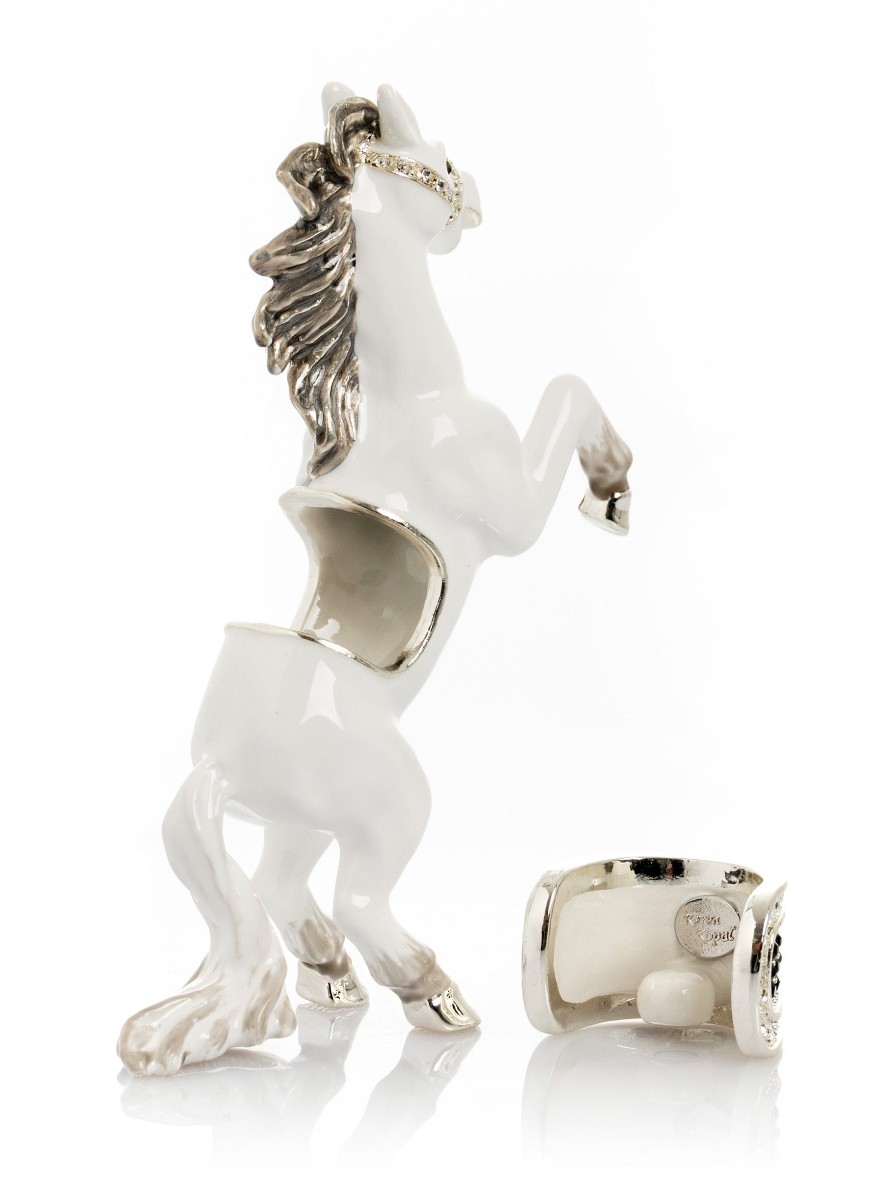White-Gold Horse Object | Geschenkidee für Pferdeliebhaber - Produktbild 2 - LAFFARTS Gallery
