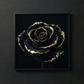 [THE GOLDEN ROSE | Eternal Beauty Art | Luxus Wandbild Rose Schwarz Gold | High-Res Download] - Luxus Wandbild mit 24 Karat Gold | Dark Luxury Interior & Wanddekoration.