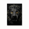 [WandkunstTHE LION KING | Wandbild Löwe Schwarz mit Gold Augen |] - Luxus Wandbild mit 24 Karat Gold | Dark Luxury Interior & Wanddekoration.