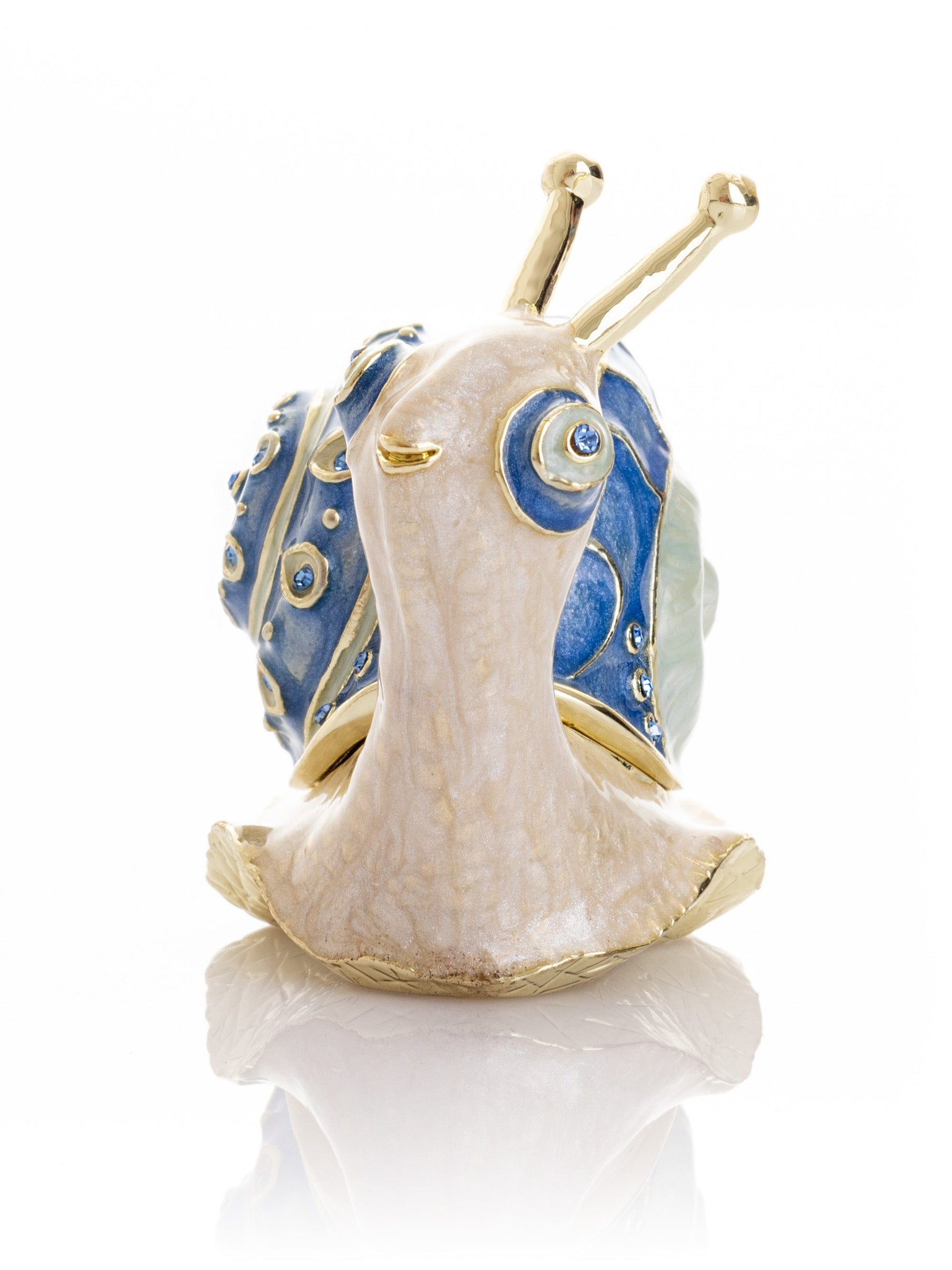 Gold-Blue Jeweled Snail | Sammlerobjekt mit Kristallen - Ansicht 3 - LAFFARTS Gallery