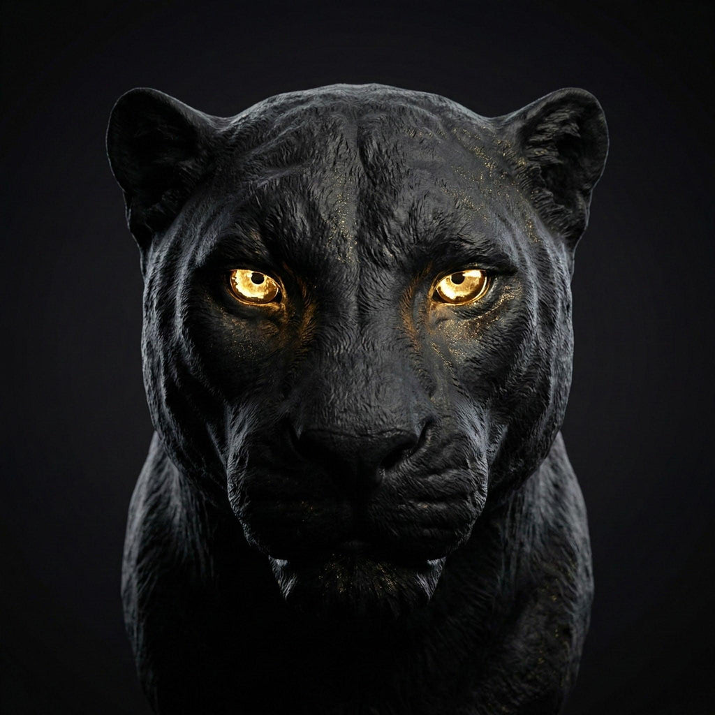 [THE BLACK PANTHER | Luxus Wandbild Schwarz Gold | Dominanz & Fokus | Geschenk für Männer | High-Res Download] - Luxus Wandbild mit 24 Karat Gold | Dark Luxury Interior & Wanddekoration.