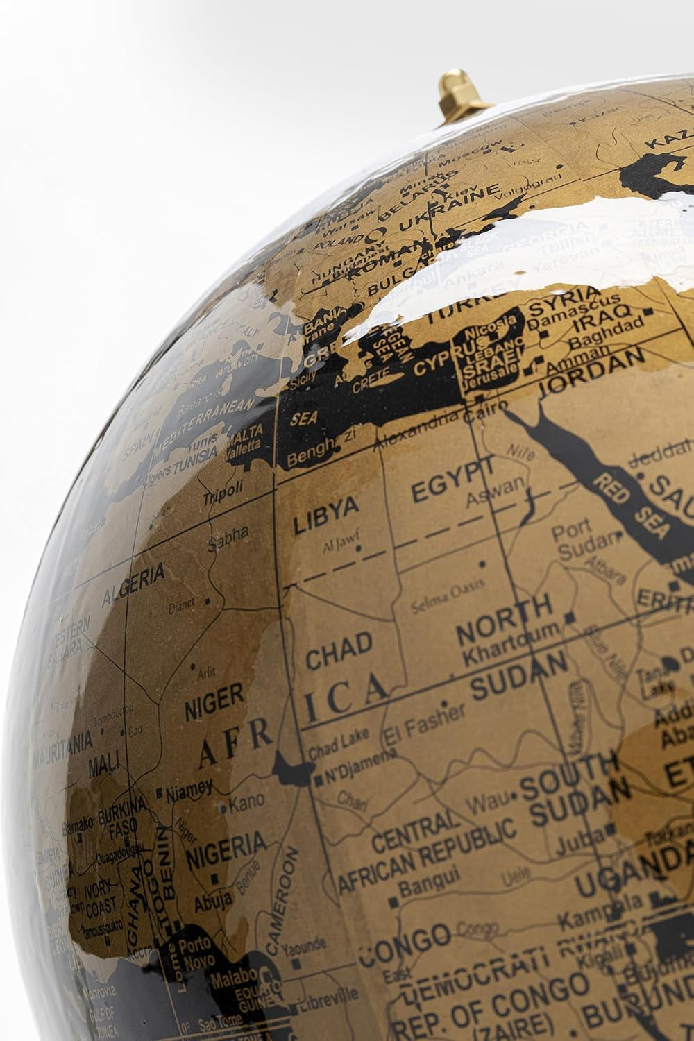 Black-Gold Globe - Schreibtischobjekt mit Goldakzent