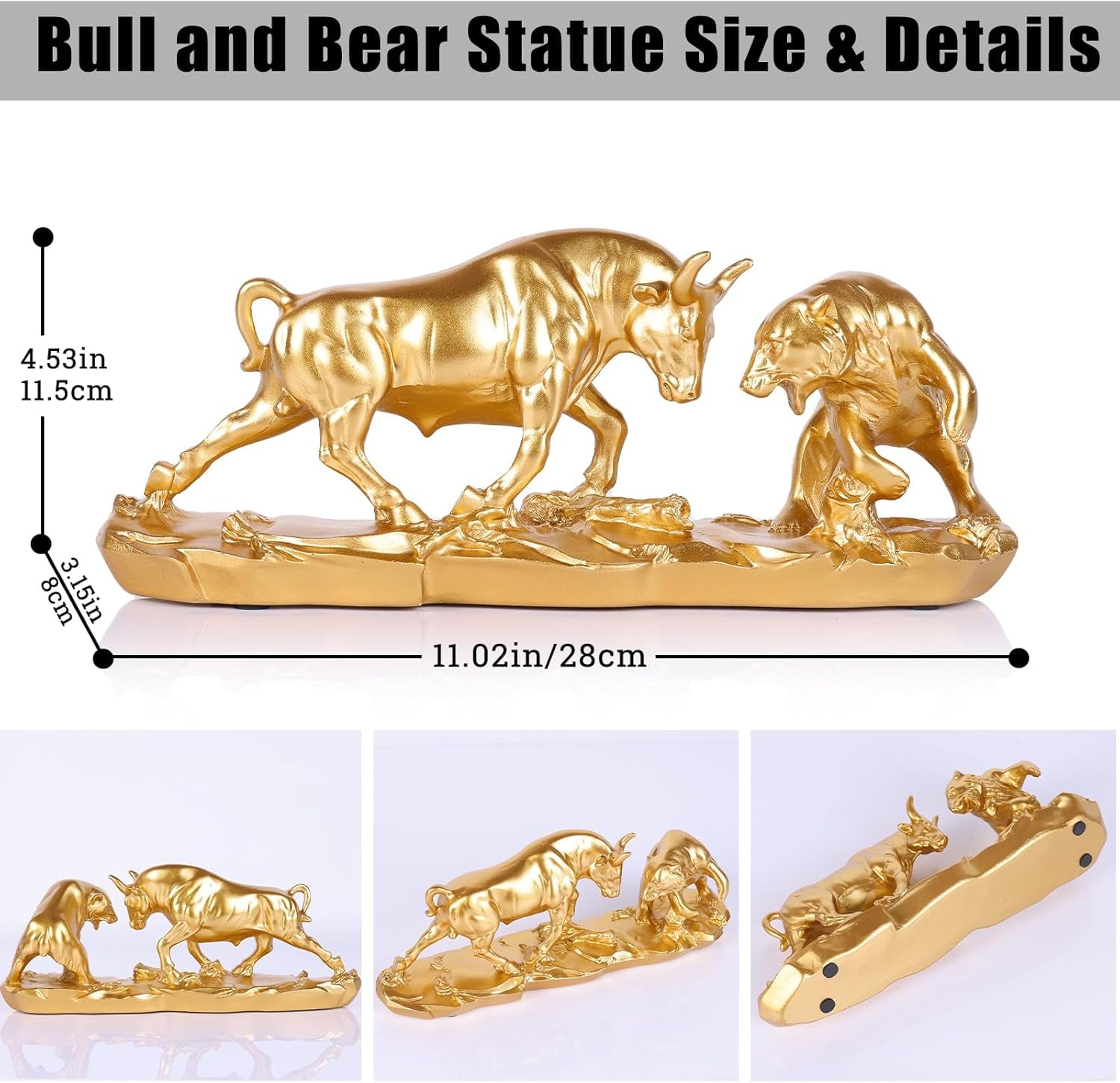 Wall Street Bull & Bear Gold | Trader Skulptur fürs Büro