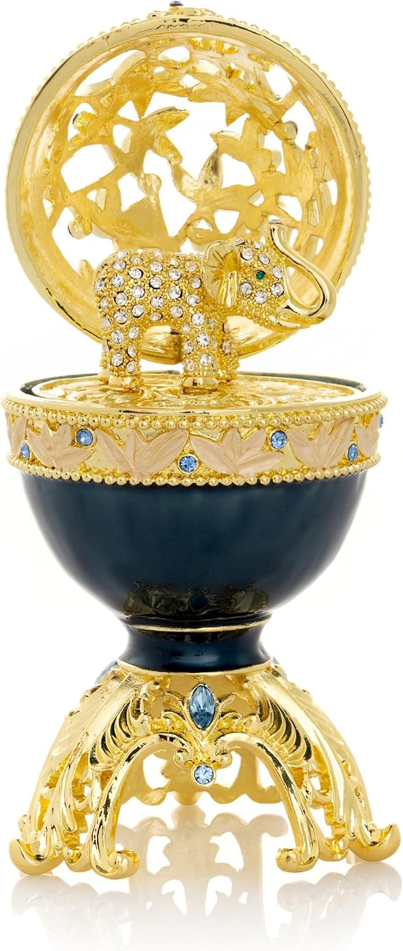 Black-Gold Elephant Egg | Schmuckei mit Goldakzent