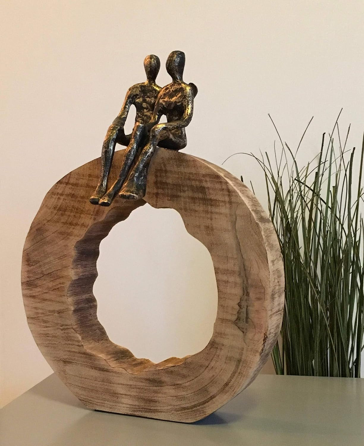 Be Together Skulptur Schwarz-Gold | Paar Dekoobjekt
