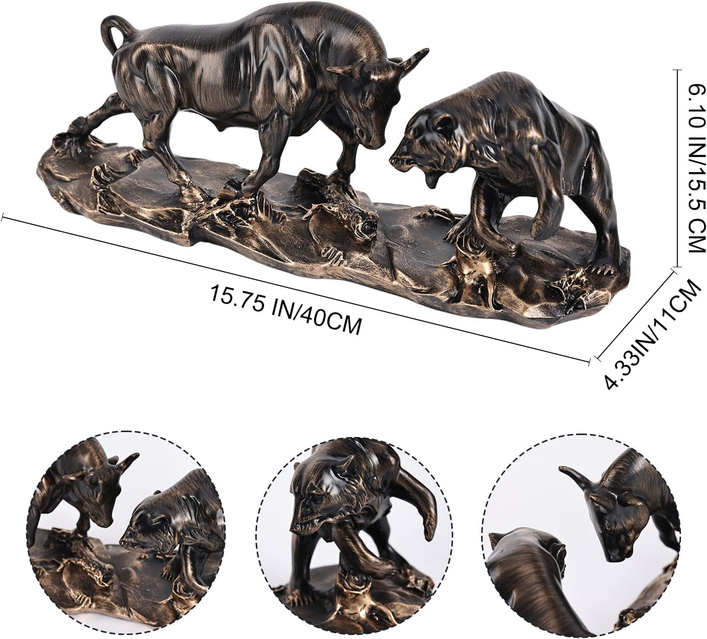 Wall Street Bull vs Bear Bronze | Börsen-Skulptur L