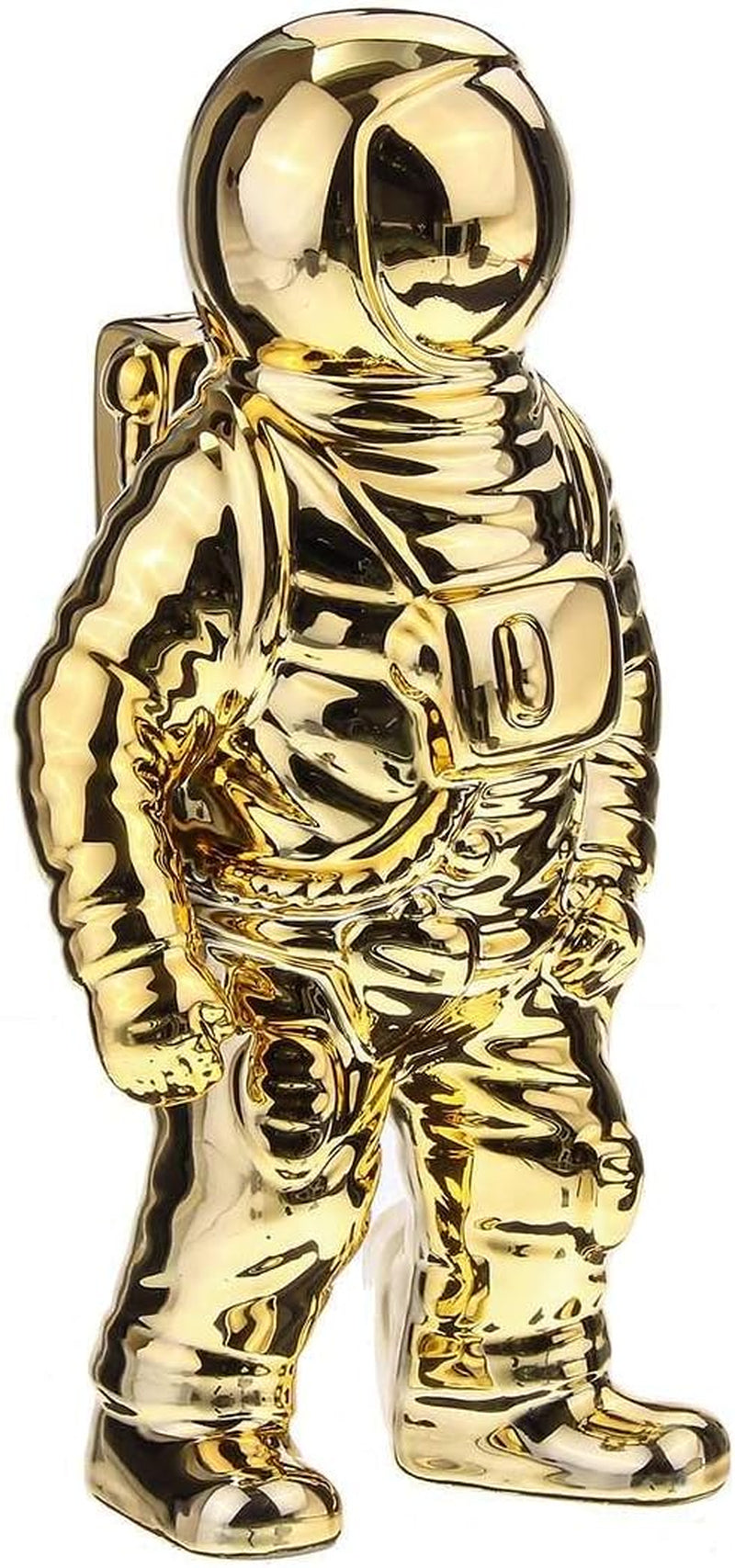 Gold Space Man Skulptur Astronaut Mode Vase Kreative Moderne Keramik Kosmonauten Ornament Modell Garten Statue Wohnaccessoires (2Er Pack)