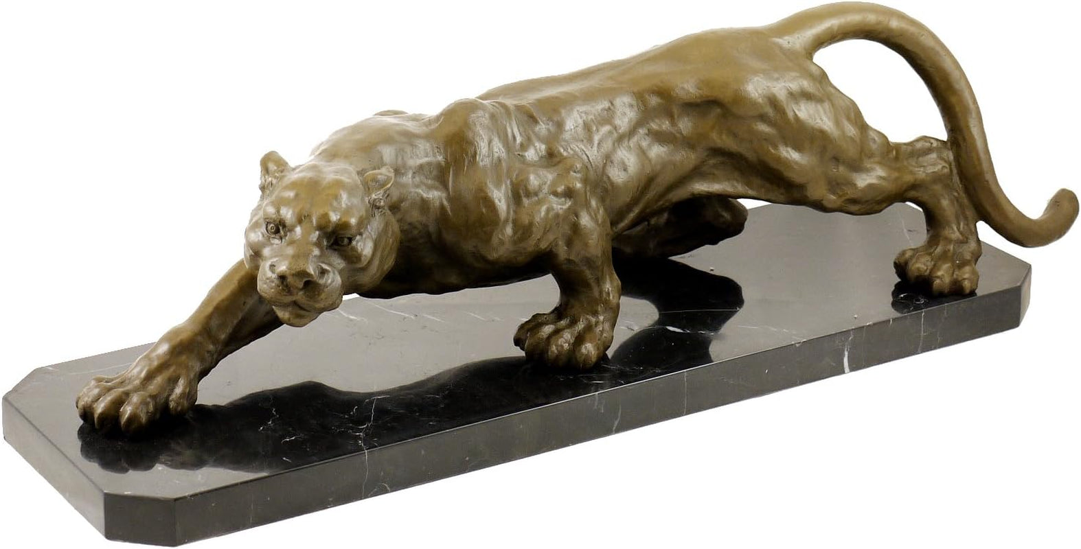 - XXL Panther Statue in Bronze Auf Marmorsockel - Signiert Von Milo - Skulptur - Tierskulptur - Luxus Deko - Edel Dekoration - Wohnung - Einrichtung
