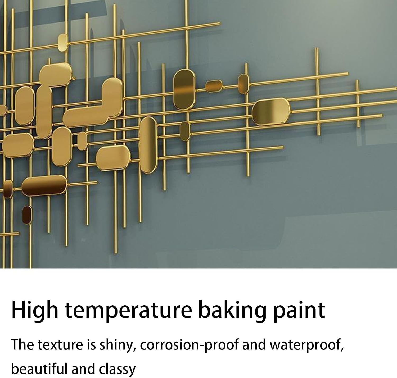 Gold Wanddekoration Für Wohnzimmer, Moderne Luxus Wandkunst 3D Metall Hängende Wand Skulptur, Hintergrundwand Ornament Für Schlafzimmer, Esszimmer, Attraktives Geschenk