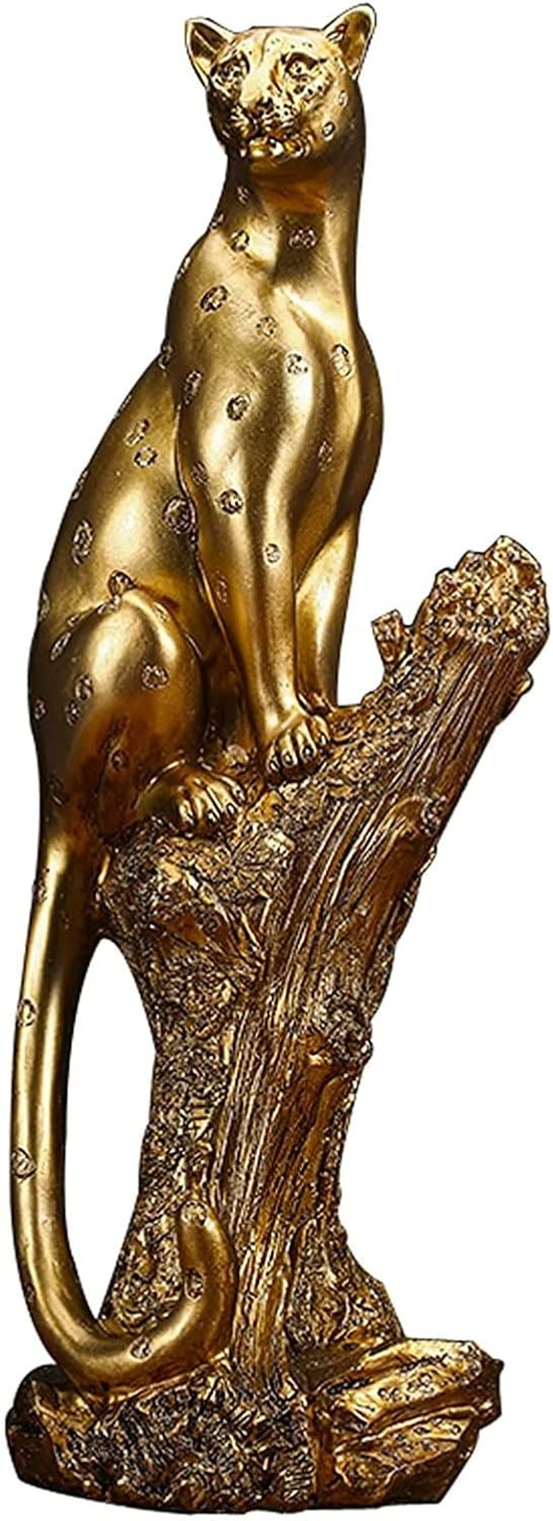Figur, Ornament, Panther-Statuen, Moderne Abstrakte Gold-Panther-Skulptur, Geometrische Harz-Leopard-Statue, Tierwelt, Dekoration, Geschenk, Handwerk, Ornament, Zubehör, Einrichtung ( Farbe : Golden C