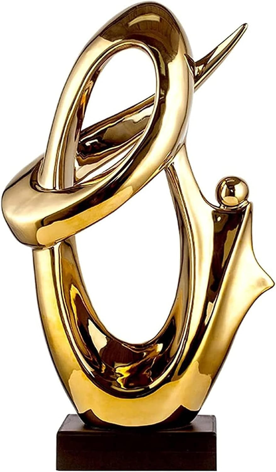 Home Deco Keramik Abstrakte Skulptur Deko Geschenk Silber Statue Büro Zuhause Wohnzimmer Dekoration Gold (Gold)