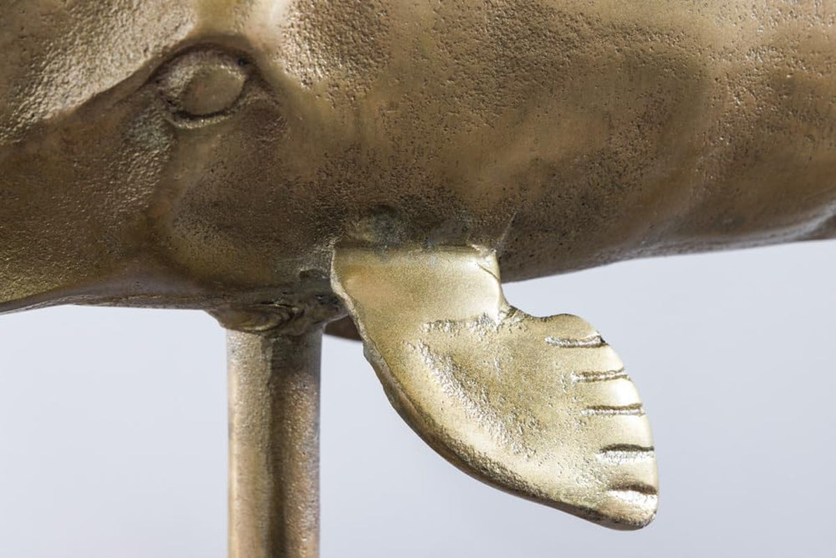Whale Sculpture Brass | Maritime Metallskulptur 70 cm