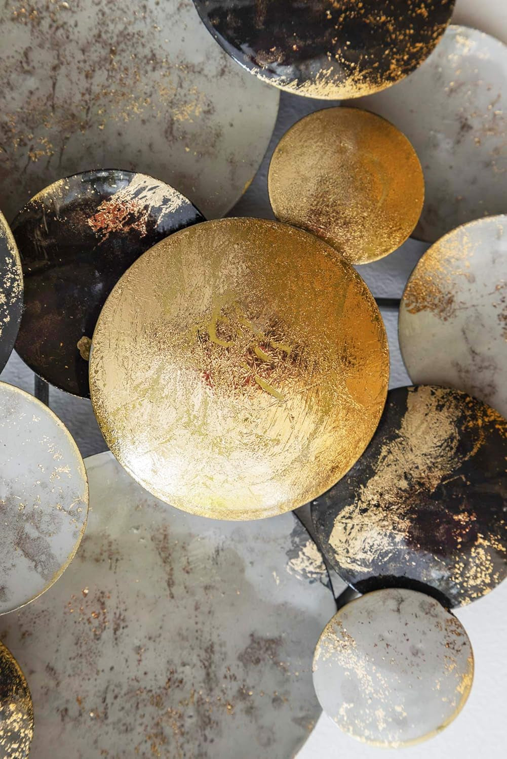Circle Gold Metall-Wandobjekt 3D Wandskulptur Ø 30 cm