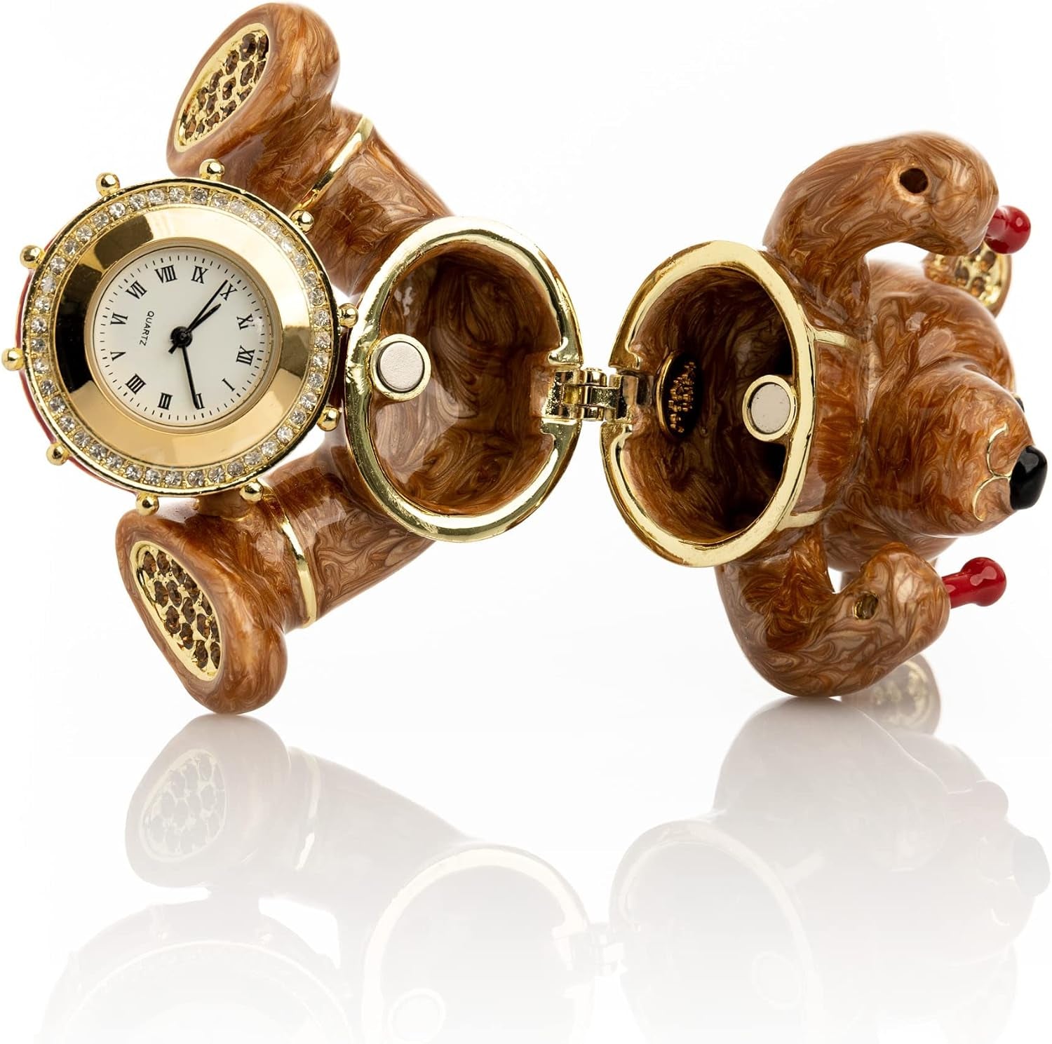 Bear Clock Schmuckbox | Sammlerobjekt mit Uhrdetail