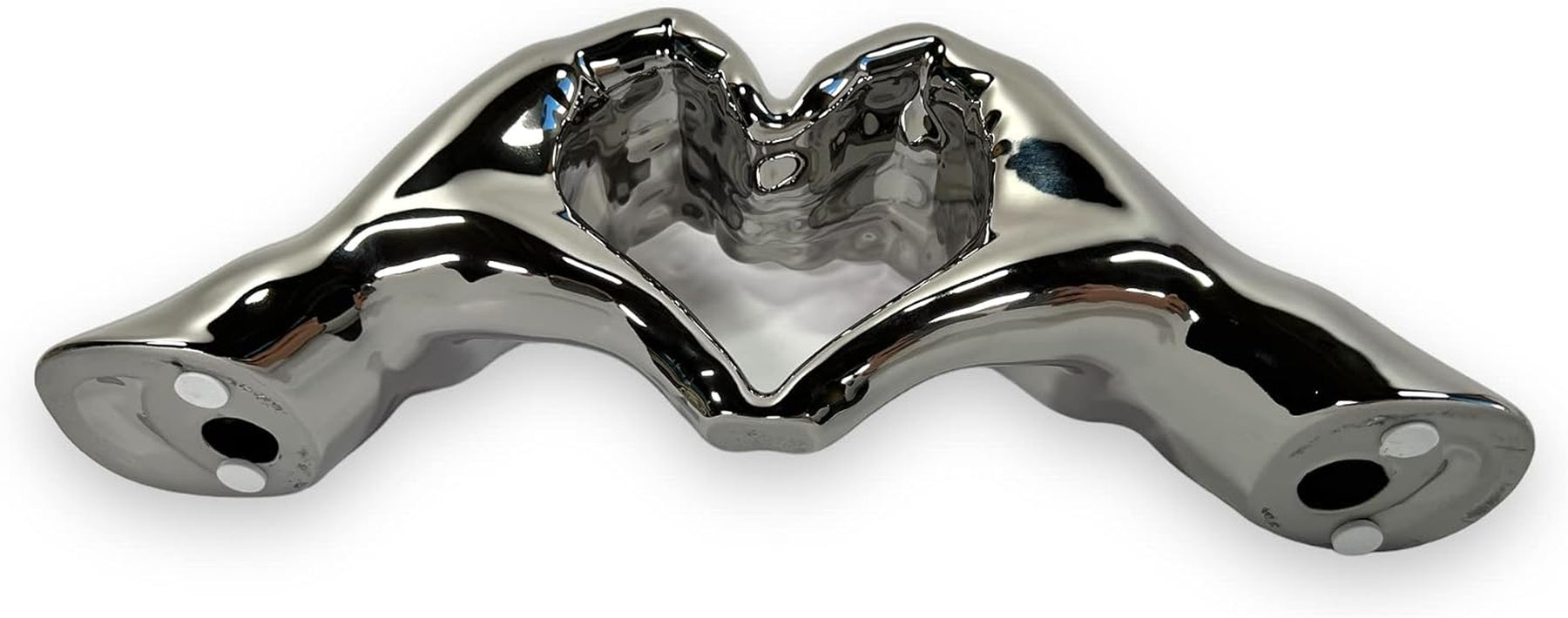 4189 Keramik Hand Herz Chrom/Glanz Dekoration 30X10X7Cm Skulptur
