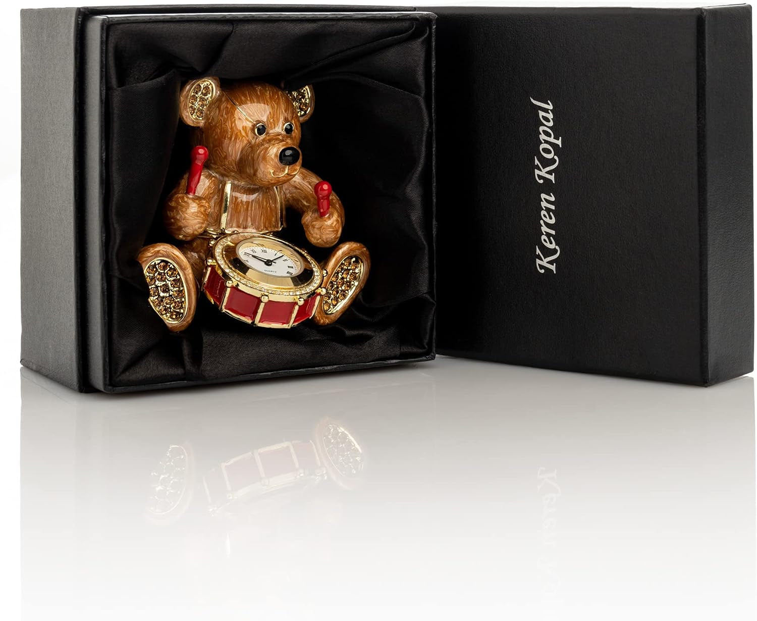 Bear Clock Schmuckbox | Sammlerobjekt mit Uhrdetail
