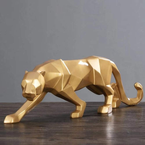 Abstract Leopard Gold | Große Panther-Skulptur