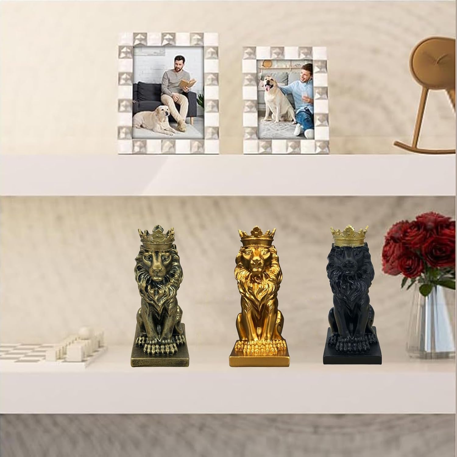 Mini Lion Gold | Löwenfigur mit Krone