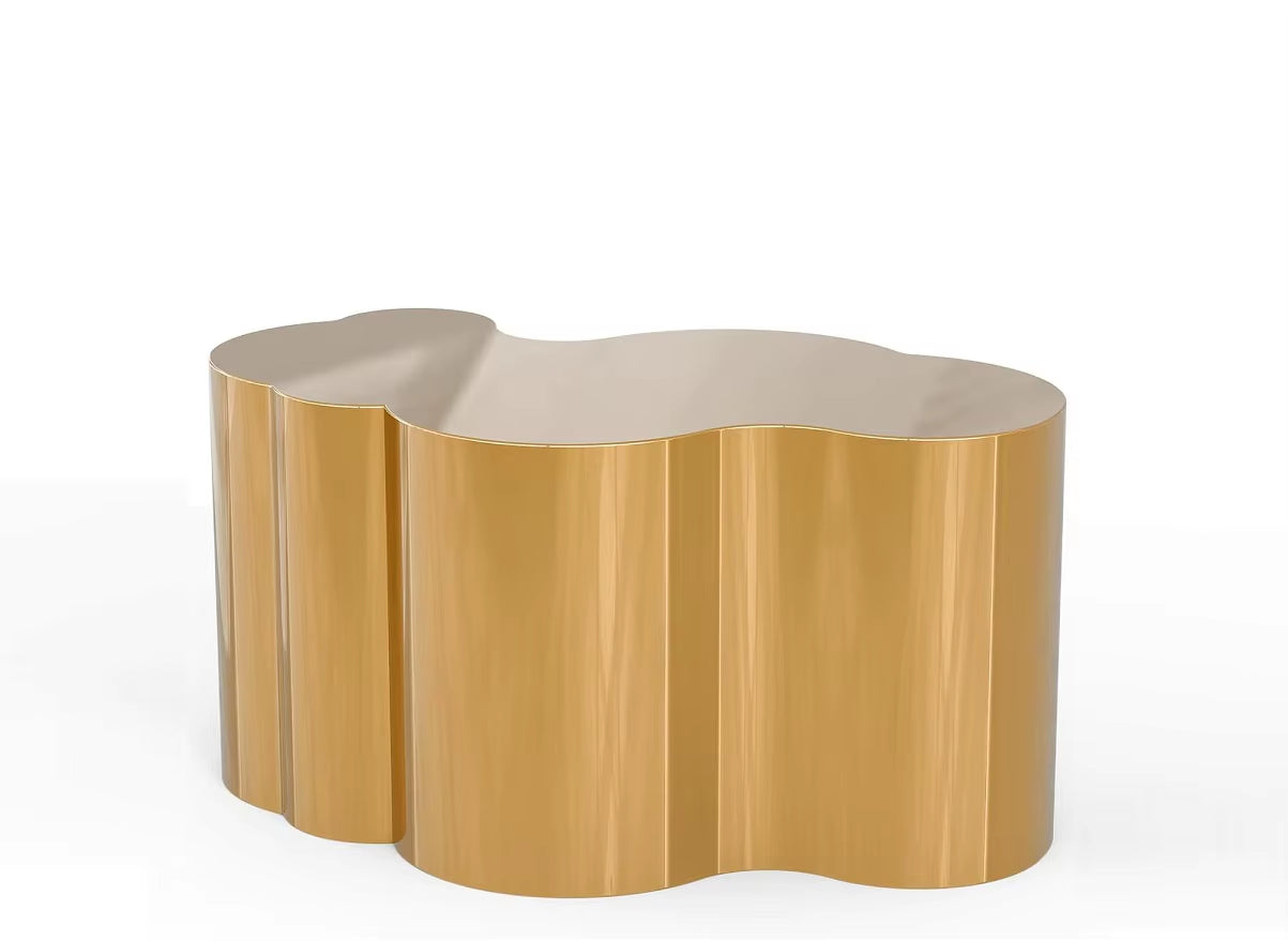 High Quality Luxury Gold Stainless Steel Coffee Table Unique Shape Center Side Table for Home Hotel Living Room Furniture