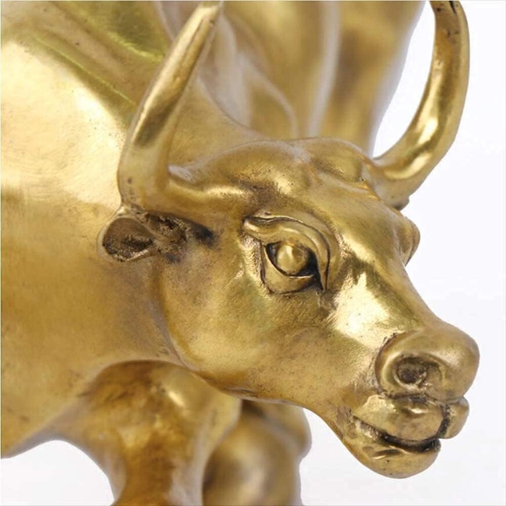 Wall Street Bull 18 x 11 x 12 cm | Goldene Office Skulptur - Goldoptik Dekoobjekt