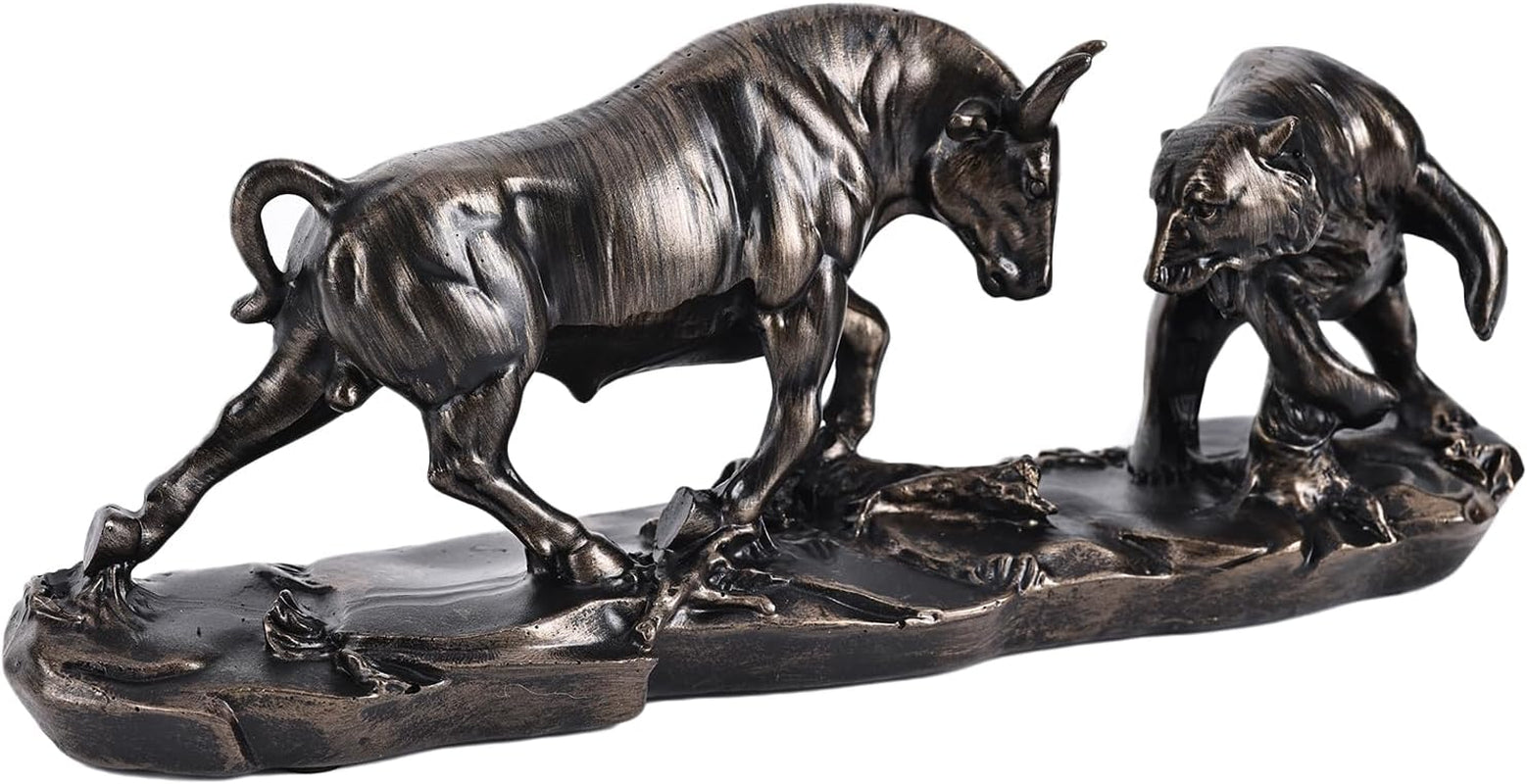 Wall Street Bullenstatue, Bullenmarkt Und Bärenmarktstatue, Börsenmarkt-Skulptur, Herren-Schreibtisch-Dekoration, Tageshandels-Zubehör, Für Büro, Schreibtisch, Bücherregal, Arbeitszimmer