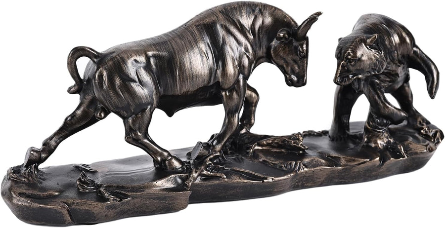 Wall Street Bullenstatue, Bullenmarkt Und Bärenmarktstatue, Börsenmarkt-Skulptur, Herren-Schreibtisch-Dekoration, Tageshandels-Zubehör, Für Büro, Schreibtisch, Bücherregal, Arbeitszimmer