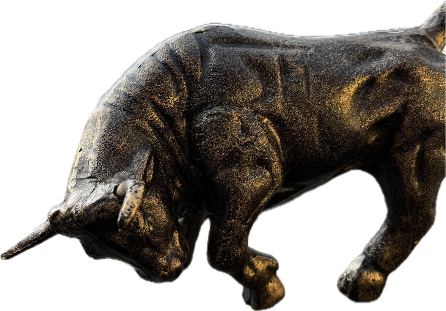 Skulptur Figur Stier Bulle Eisenfigur in Bronze - Optik Börse Deko Schreibtischdeko Banker