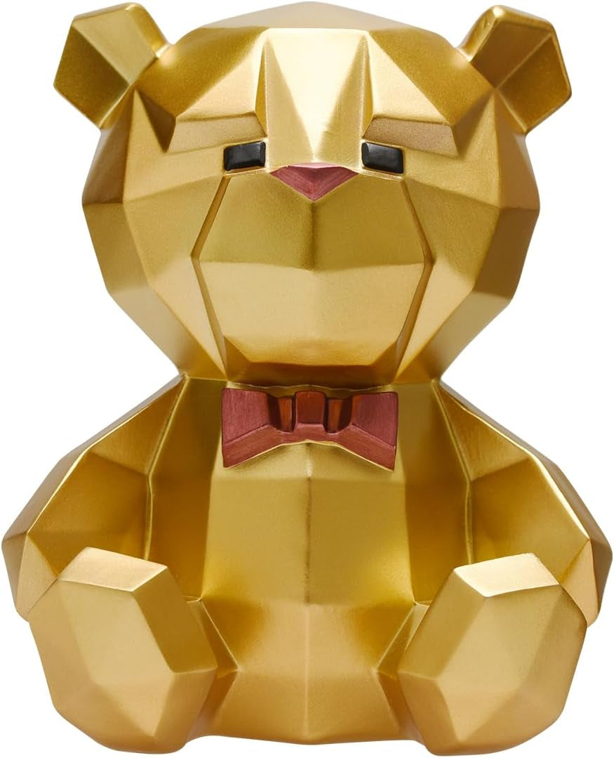Geometrischer Bär Sparschwein Gold 20 Cm 3D Polygon Design Luxus Spardose Haushaltskasse Geschenk Für Geburtstag Deko Sparbüchse