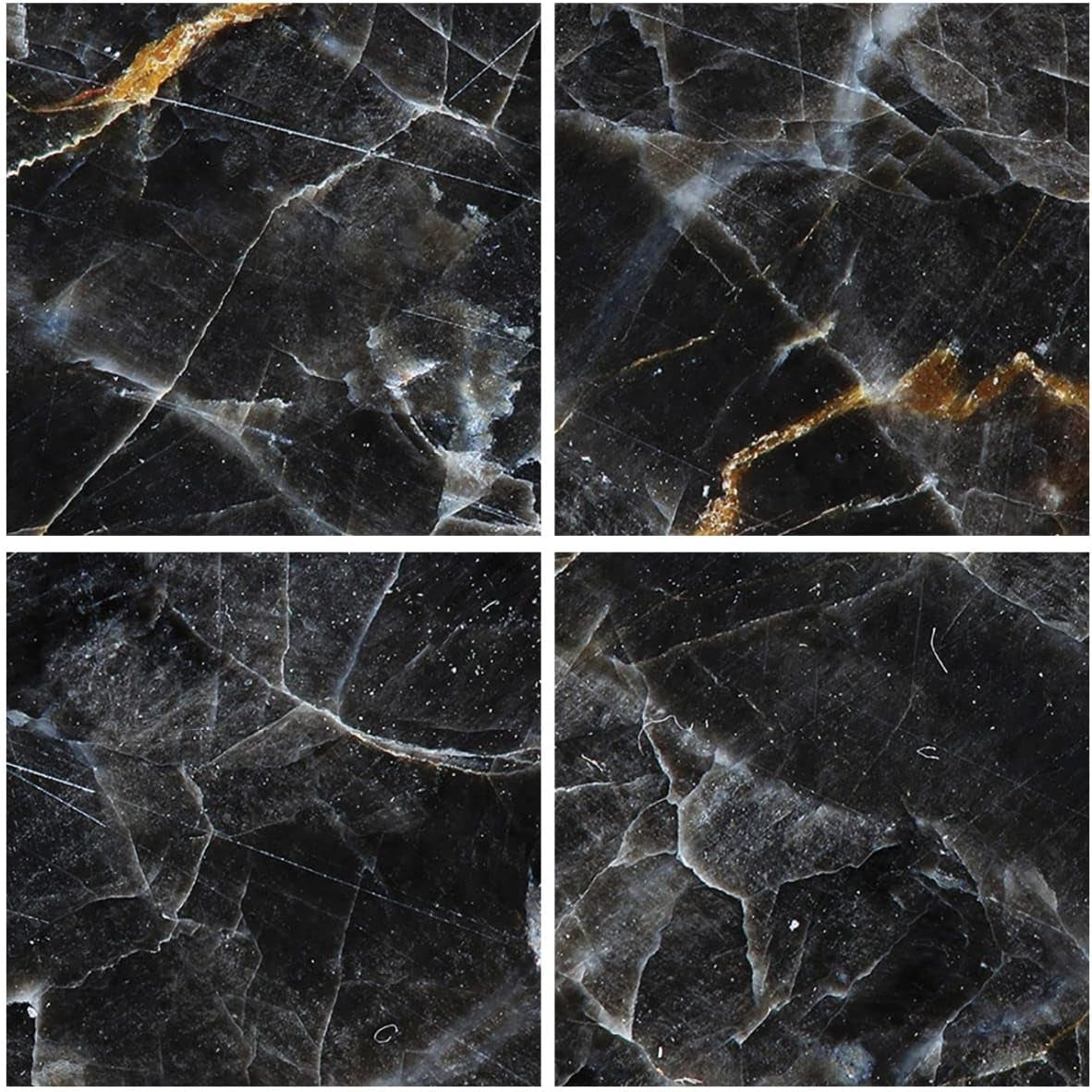 Black Marble Glasbild Schwarz-Gold 120 x 70 cm