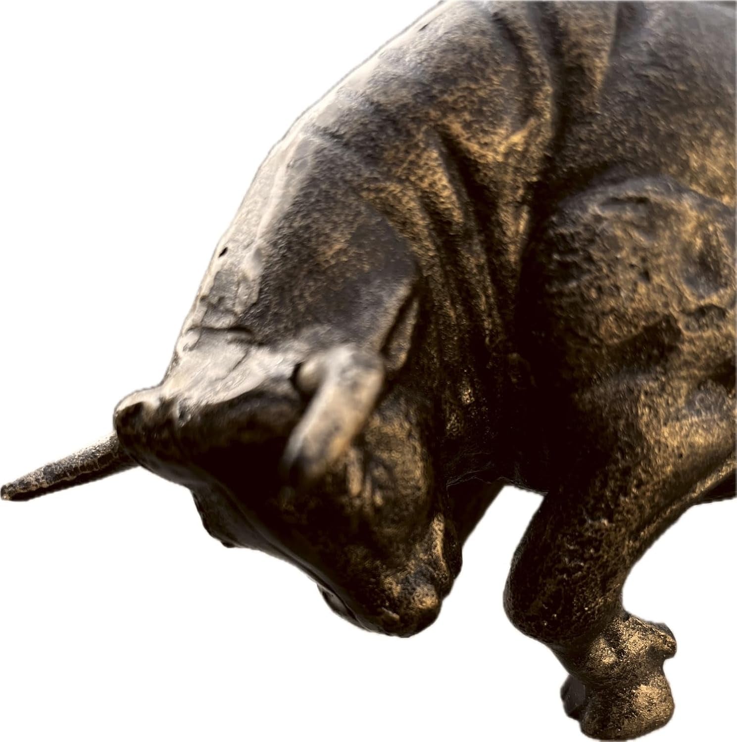 Skulptur Figur Stier Bulle Eisenfigur in Bronze - Optik Börse Deko Schreibtischdeko Banker