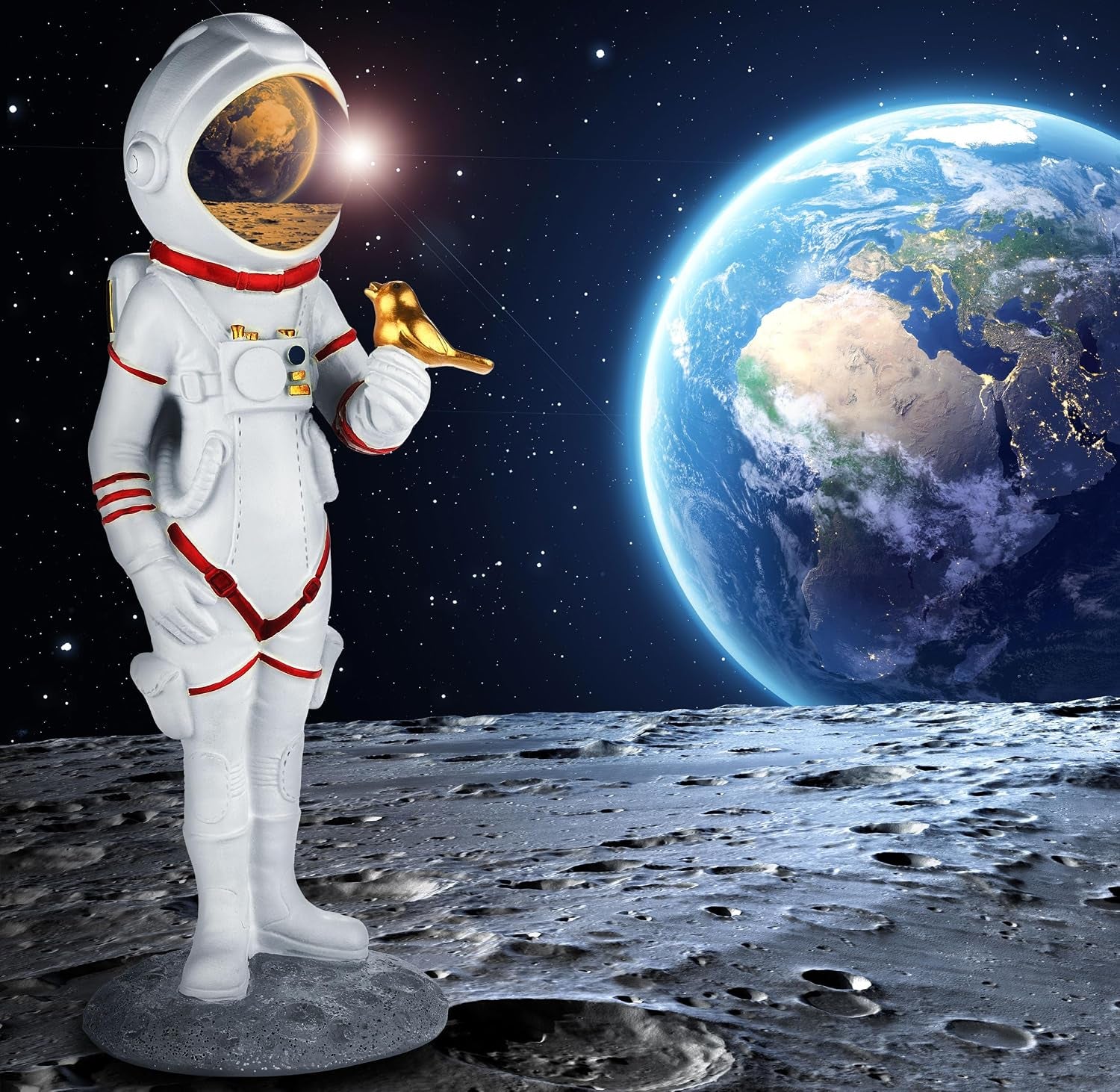Bird Astronaut Gold - Pop-Art Figur 30 cm