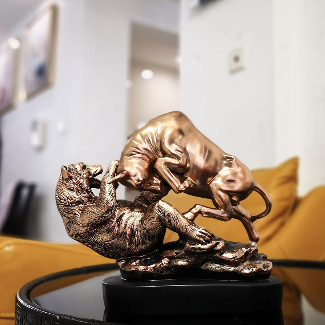 Bull & Bear Bronze Patina | Office Skulptur